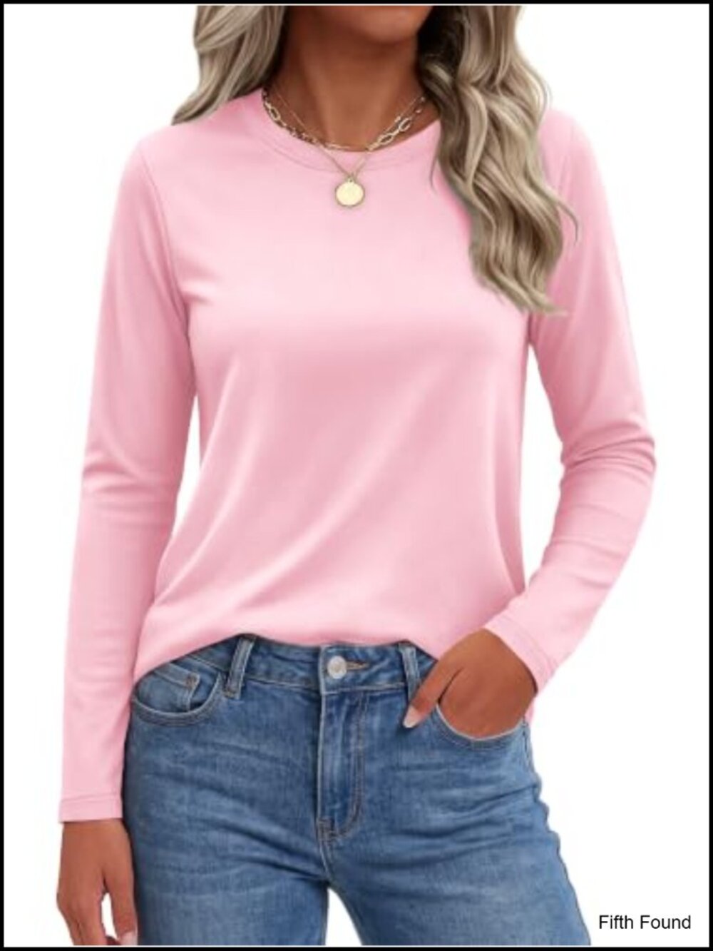 Women's Cotton Blend Long Sleeve Crew Neck T-Shirt UPF 50+ Fall Top
